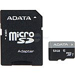 64GB ADATA Premier Class 10 microSDXC Memory w/ Adapter