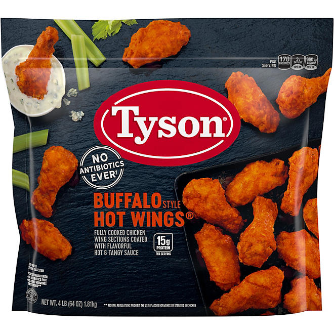 Sam S Club Members Oz Tyson Frozen Cooked Bone In Buffalo Hot Chicken Wings