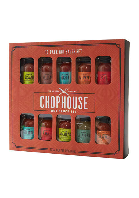 10 Pack Modern Gourmet Foods Chophouse Hot Sauce Gift Set