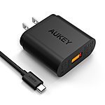 Aukey Quick Charge 2.0 18W USB Wall Charger + 3.3&#039; Micro USB Cable