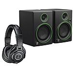 Mackie CR4 4&quot; 50W Monitor Speakers + ATH-M40x Headphones