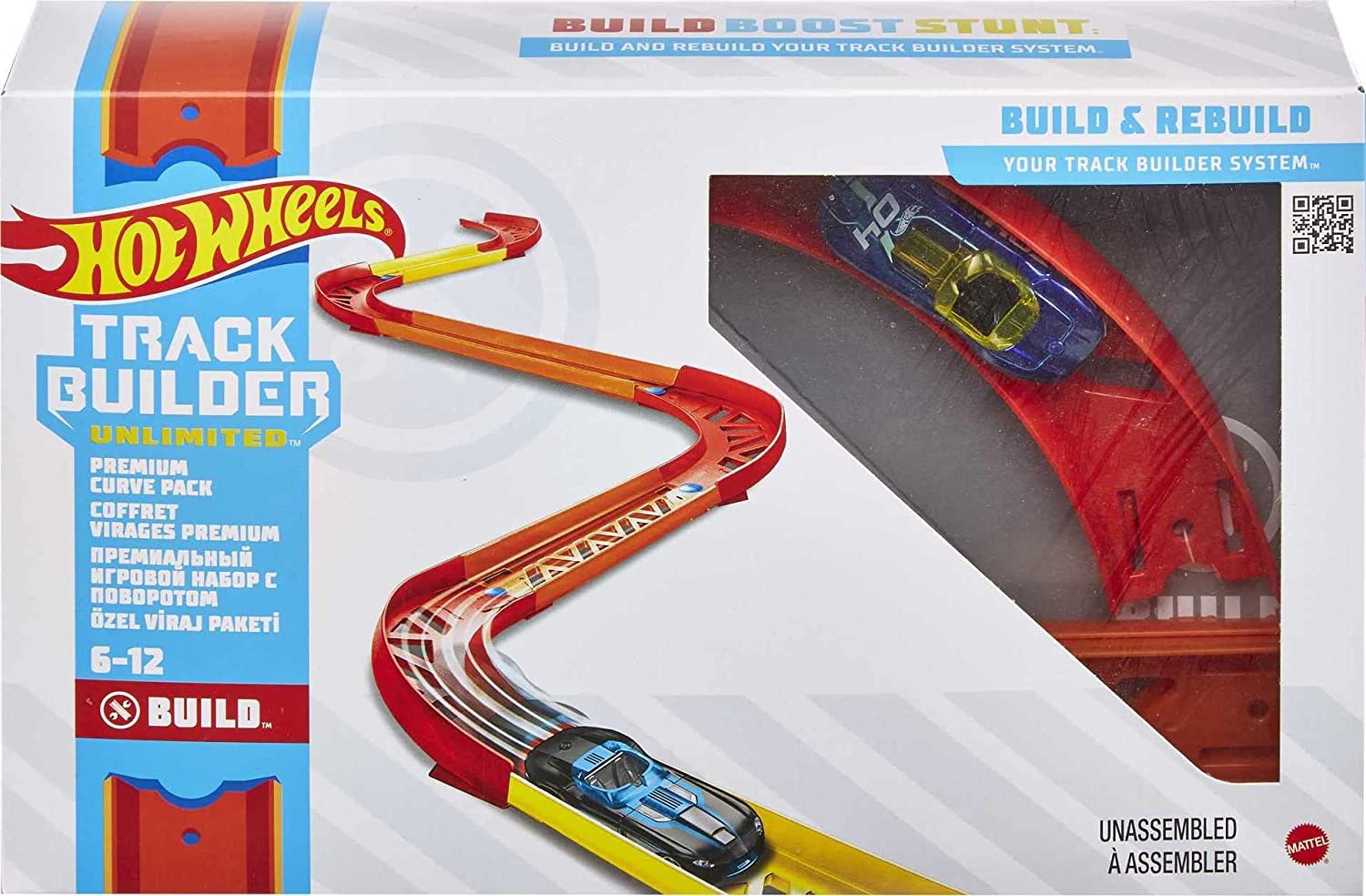 Hot Wheels Track Builder Curve Pack Playset W 1 64 Scale Toy Car