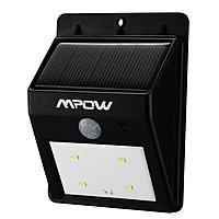 MPOW Solar Powered Wireless 4 LED Outdoor Security Motion Sensor Light
