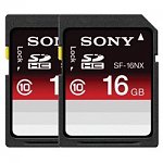 2-pack 16GB Sony Class 10 SDHC Memory Cards $16 with free shipping