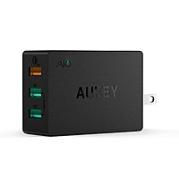 Aukey Quick Charge 2.0 USB 42W 3-Port Wall Charger + 3.3' Cable