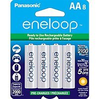 8-pk Panasonic Eneloop Ni-MH Rechargeable Batteries: AA $15, AAA