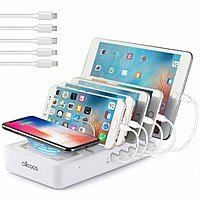Wireless Charging Station for Multiple Devices with 5 USB Ports and 1 Qi Wireless Charging Pad $  23.99/FS