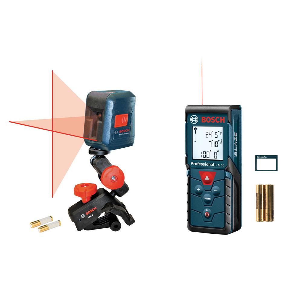 Bosch 100 Laser Measure Bosch 30 Cross Line Laser Combo Kit