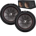 Kicker CompR 12" DVC 2-Ohm Vehicle Subwoofers (Pair) + Enclosure $150 + Free Shipping