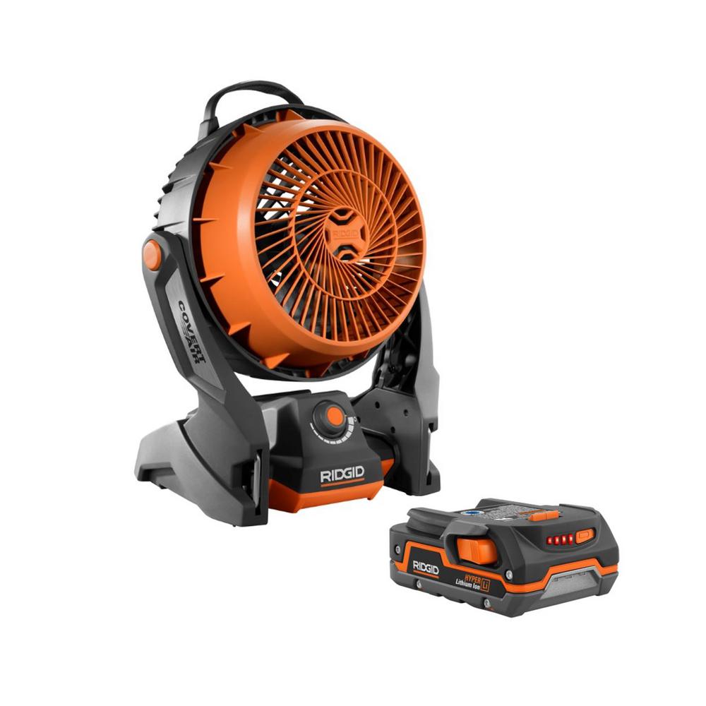 Ridgid 18v Cordless Hybrid Fan W 1 5ah Lithium Battery 69