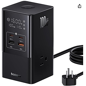 Baseus PowerCombo Charging Station, 3AC+2U+2C Power Strip with 100W USB C Fast Charger, 7-in-1 Portable Charger for Desktop $  69.99