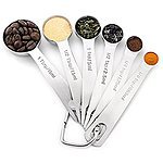 80%OFF Winage Measuring Spoons Tsp and Tablespoon for Measuring Dry and Liquid Ingredients 18/8 Stainless Steel Pack of 6 $3.05 (reg. $15.99)