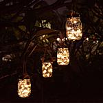 4-Pack Solar-Powered Mason Jar Lights Kits(Lid Lights/Mason Jars/Hangers Included),LED Star Fairy Firefly Vintage Jar Lights Set $16.99