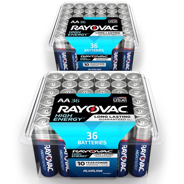 72 Rayovac High Energy Alkaline batteries.  36  AA/ 36AAA combo now $11.18.    The D batteries are now $11.90 for 12 count.
