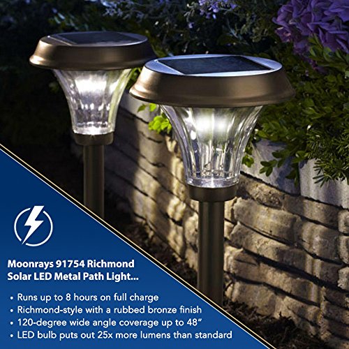 Moonrays 91754 Richmond Solar LED Metal Path Light, Rubbed Bronze (Pack of 2) From Amazon for $23.07