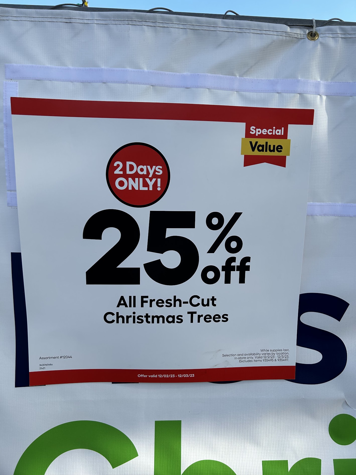 INSTORE ONLY 25 Off All FreshCut Christmas Trees Lowes (Valid 12/