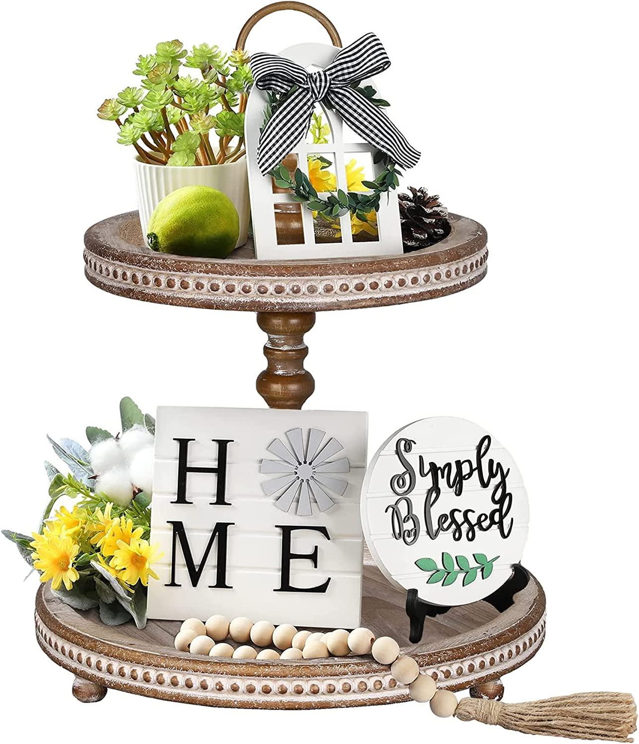 Amazon.com: LIBWYS 6 Pcs Farmhouse Decors for Tiered Tray: 40% off after code N4IBXNUS $8.39