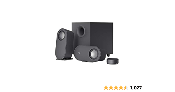 Logitech Z407 Bluetooth Computer Speakers with Subwoofer and Wireless Control, Immersive Sound, Premium Audio with Multiple Inputs, USB Speakers - $74