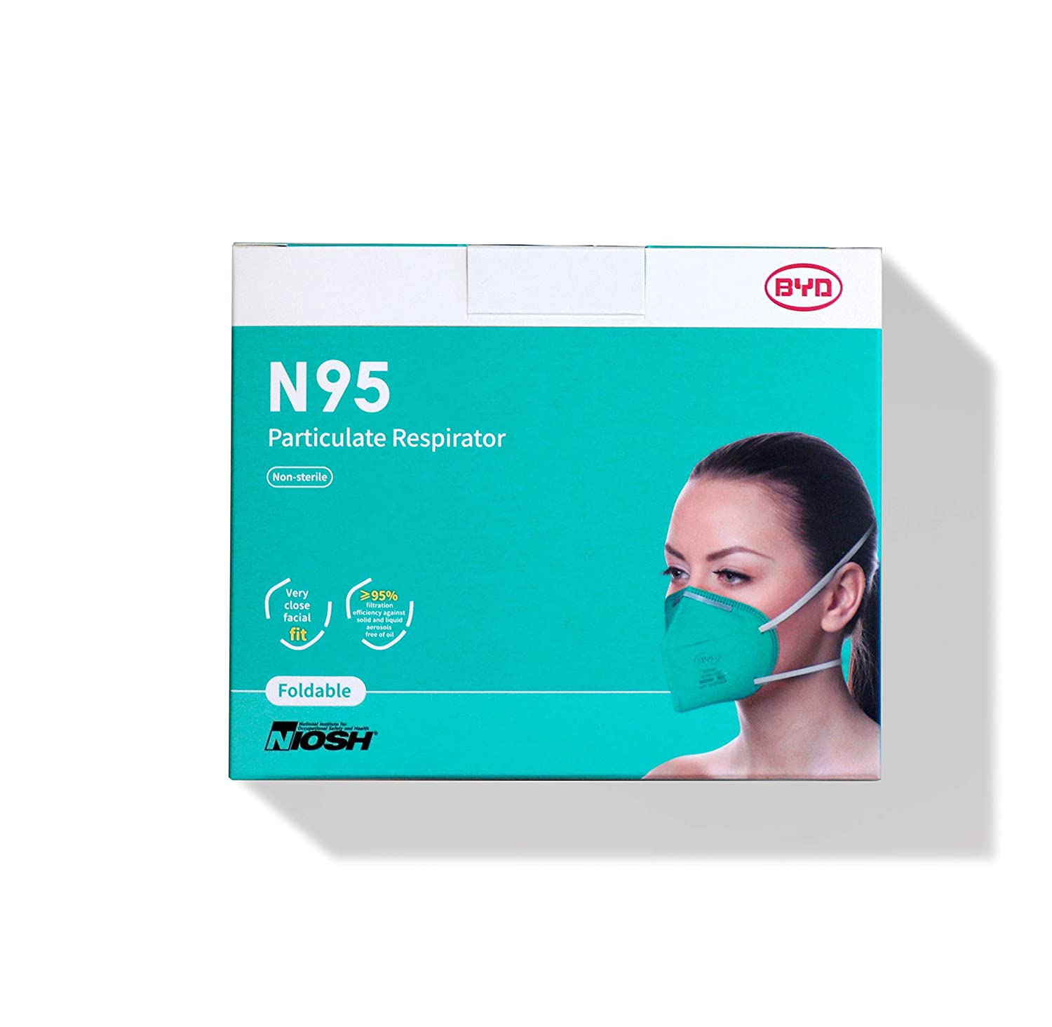 BYD CARE N95 Mask, 20 Pack with Individual Wrap (Pack of 20) $5.33