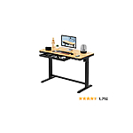 FLEXISPOT Comhar Electric Standing Desk with Drawer Desktop &amp; Adjustable Frame Quick Install w/USB Charge Ports, Child Lock (Bamboo/Black, Wood) - $299