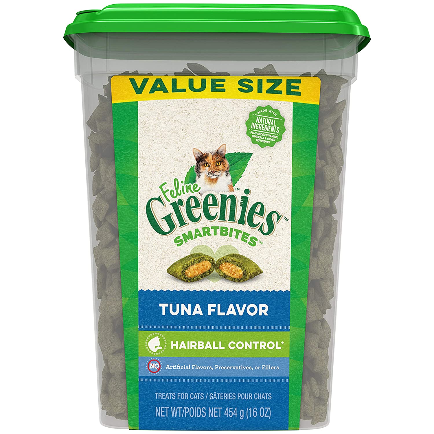 16oz Greenies Feline SMARTBITES Hairball Control Natural Cat Treats (Tuna Flavor) $11.56