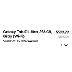 S11 Ultra Tab 256gb Samsung $599 EPP samsung app, no trade in