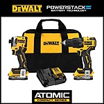 DEWALT 20V MAX Brushless ATOMIC Combo Kit, 1/4&quot; Impact driver, 1/2&quot; hammer drill, 2x 1.7Ah POWERSTACK, charger DCK254E2 $199 Home Depot