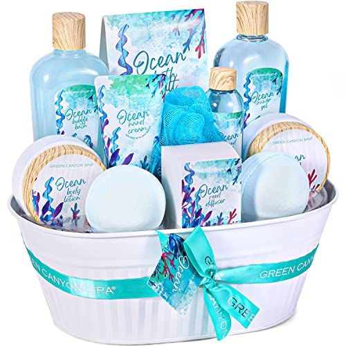 12 piece home spa ocean scent set including bath bombs and diffuser mothers day $20.99 prime