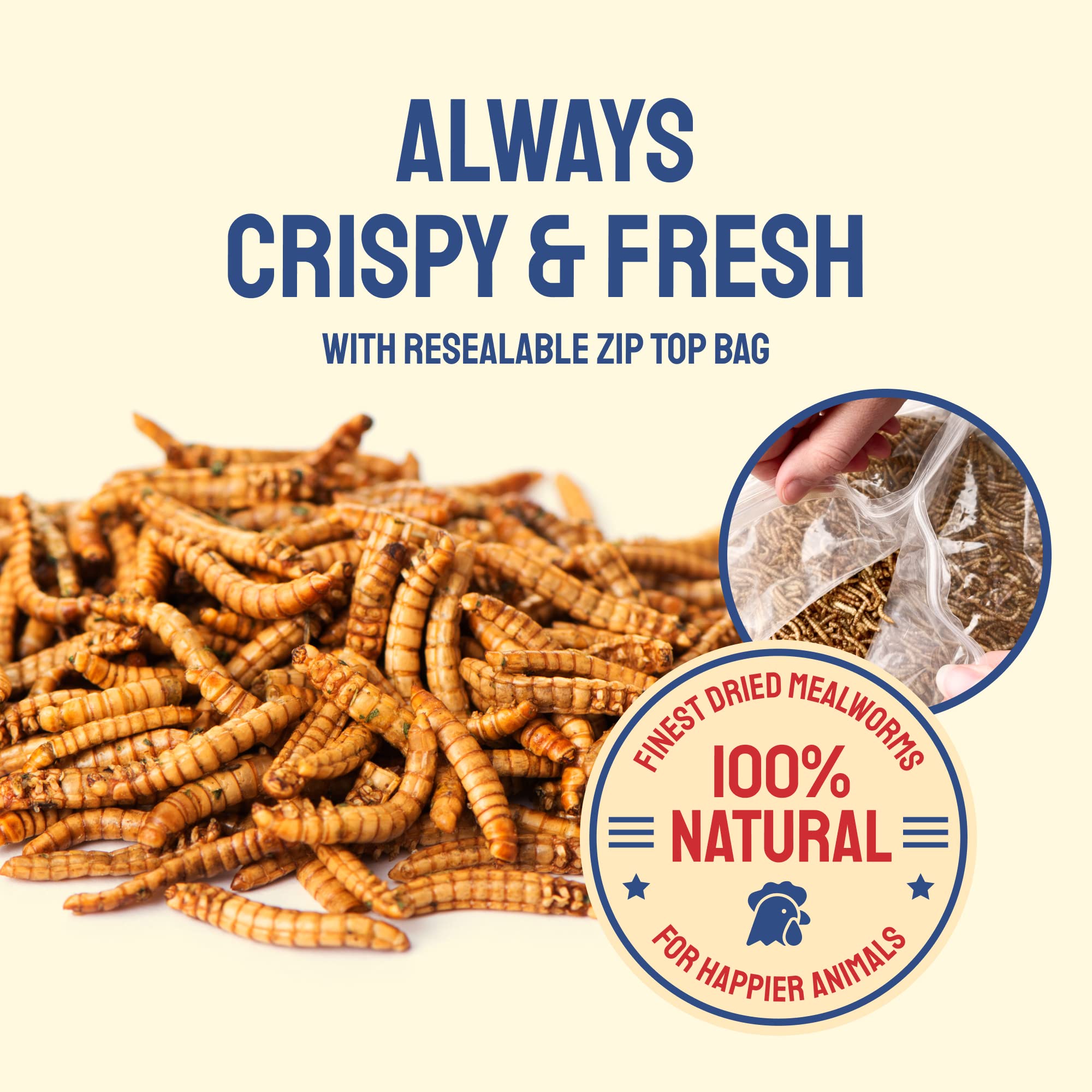 Hatortempt 10lbs Bulk Non-GMO Dried Mealworms 47.99 w/ Prime S&S
