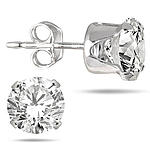 Sears: 6MM Round All-Natural Genuine White Topaz Earrings in .925 Sterling Silver $6.50 + Free Shipping