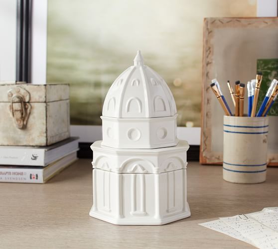 Pottery Barn 6 Pc Earthenware Stacking Bento Boxes Or 4 Pc Rome
