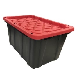 Edge Plastics Red Lid Heavy Duty Storage Tote, 27 Gallon - 2027-12148 - $8.99
