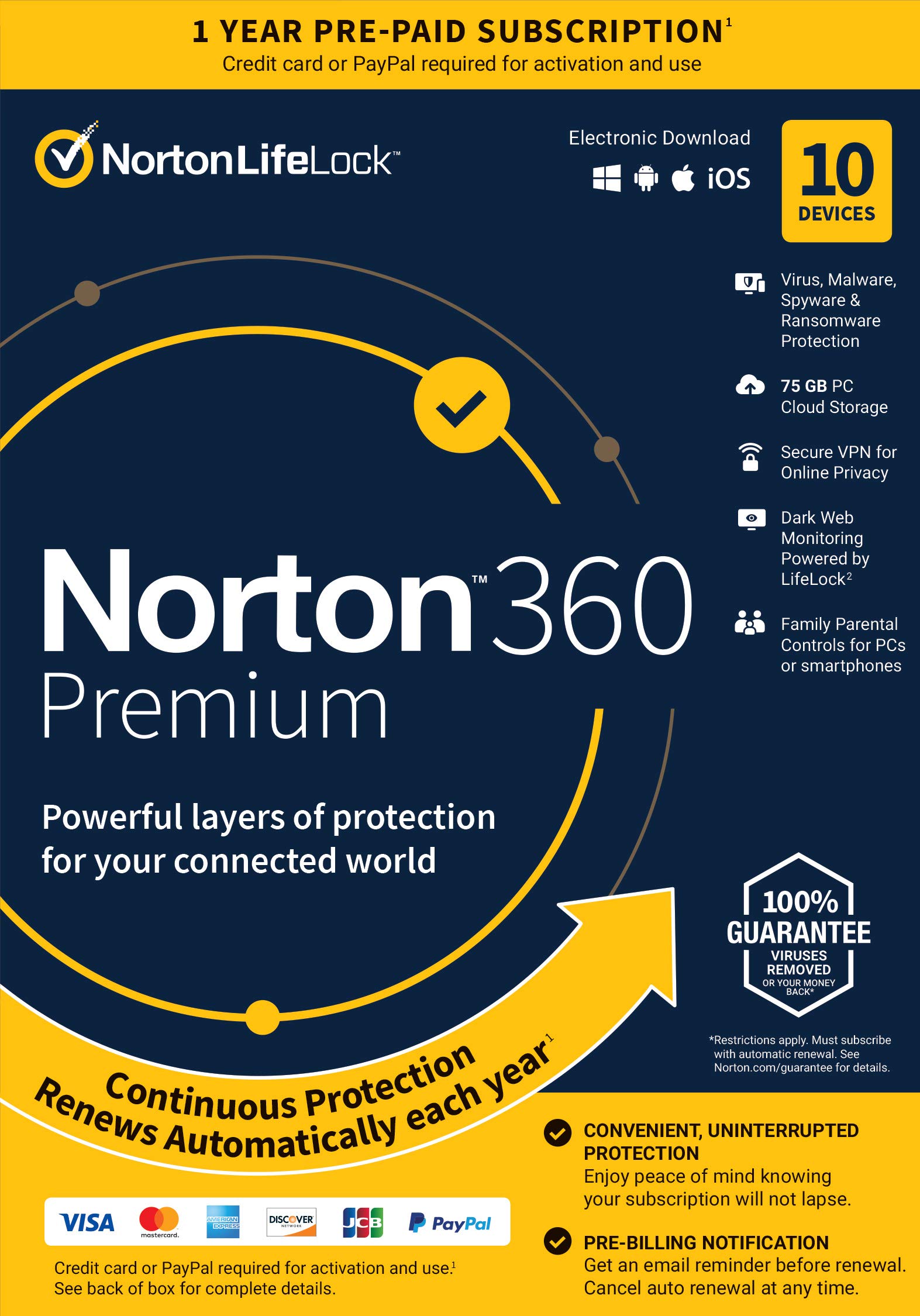 Norton 360 Premium (2022 Ready) Antivirus software for 10 Devices with Auto Renewal - $19.99