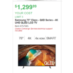Samsung 75&quot; Class - Q6D Series - 4K UHD QLED LCD TV $1299.99