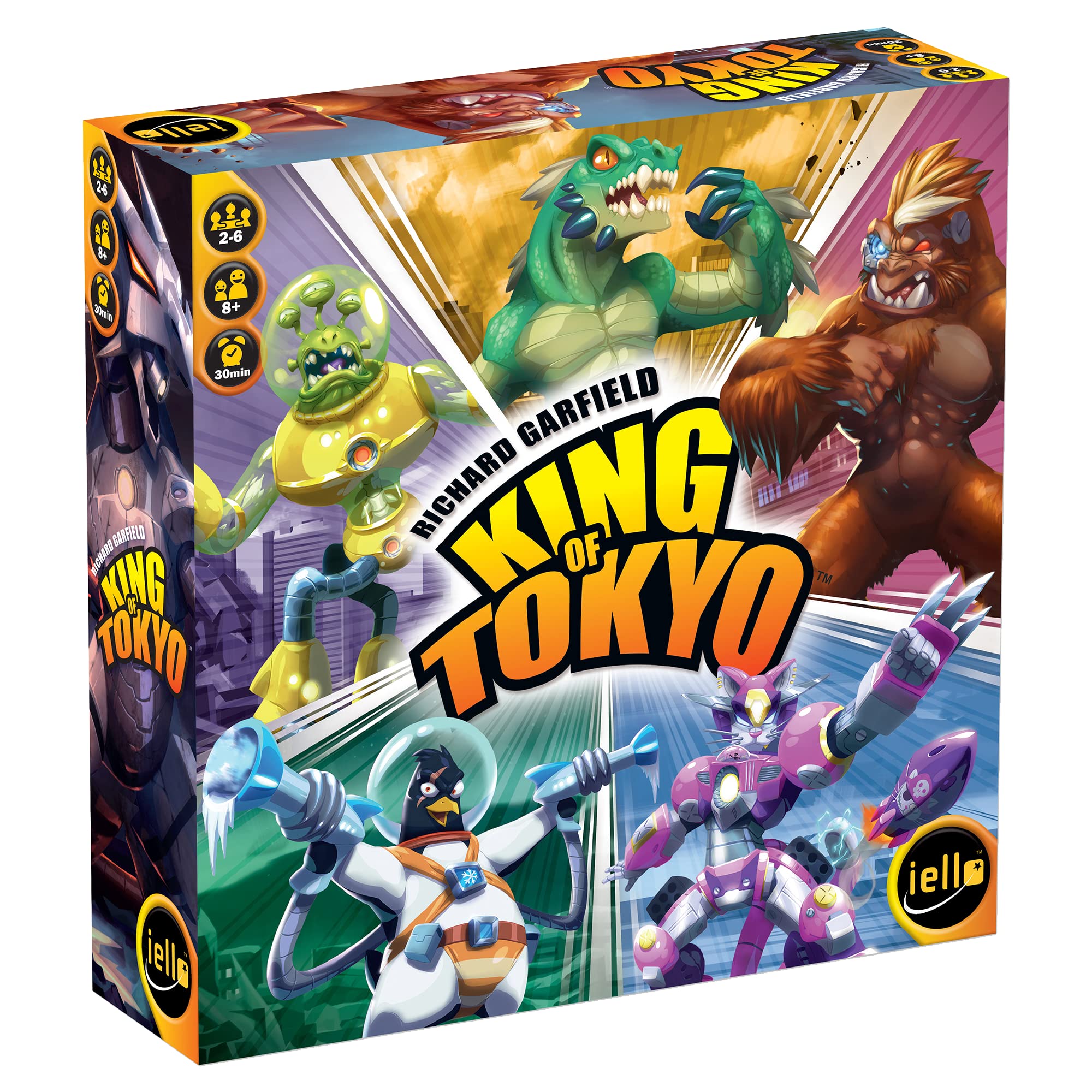 IELLO: King of Tokyo, New Edition, Strategy Board Game, Space Penguin Included in the Box, For 2 to 6 Players, 30 Minute Play Time, For Ages 8 and Up $25