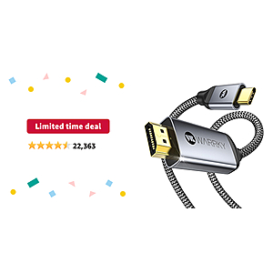 (Limited-time) Warrky USB C to HDMI Cable 4K |Anti-Interference Gold-Plated Plugs| Aluminum Type-C to HDMI Cord, Thunderbolt 3 & 4 Compatible for iPhone 15 Series, Ma - $  9.98