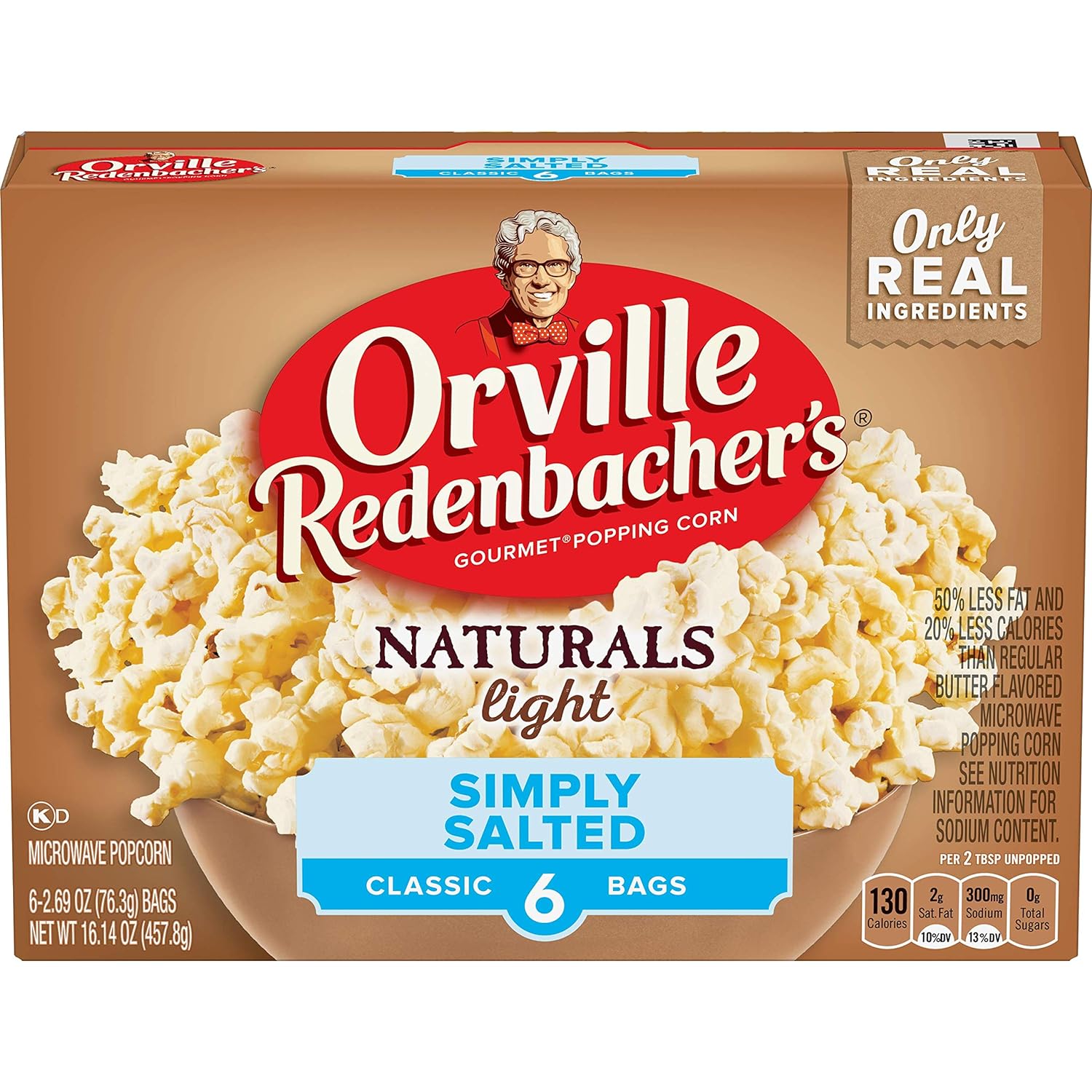 6-Count Orville Redenbacher's Naturals Simply Salted Popcorn $2.56 w/ S&S + Free S&H w/ Prime