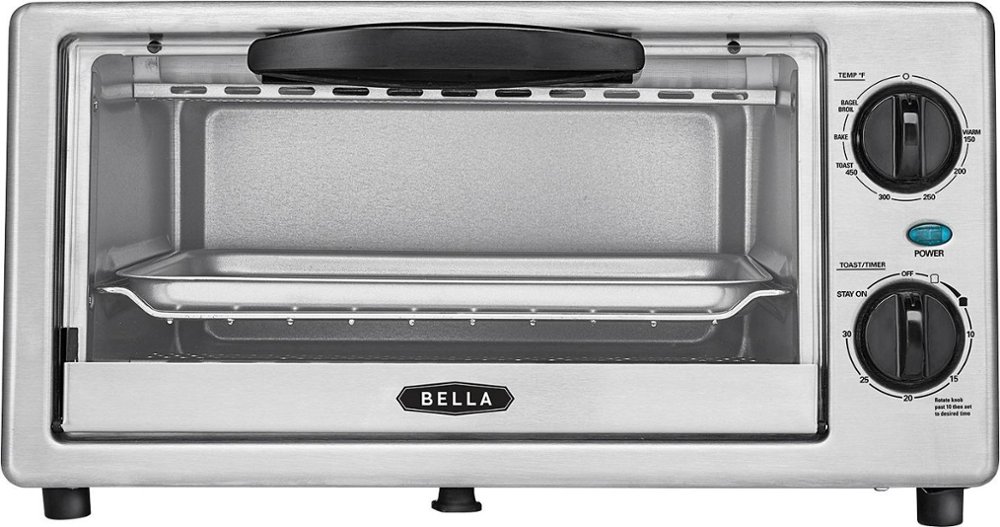 Bella - 4-Slice Toaster Oven - Black/silver $14.99