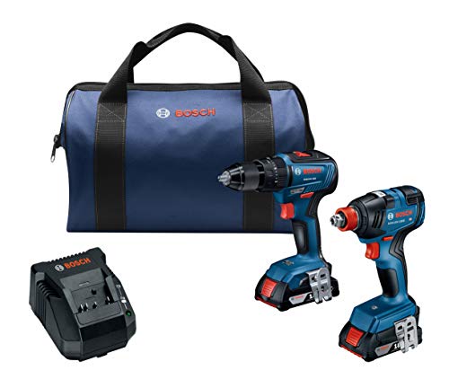 Bosch GXL18V-240B22 18V 2-Tool Combo Kit with 1/2 In. Hammer Drill/Driver, Freak 1/4 In. and 1/2 In. Two-In-One Bit/Socket Impact Driver and (2) 2.0 Ah SlimPack Batteries $149