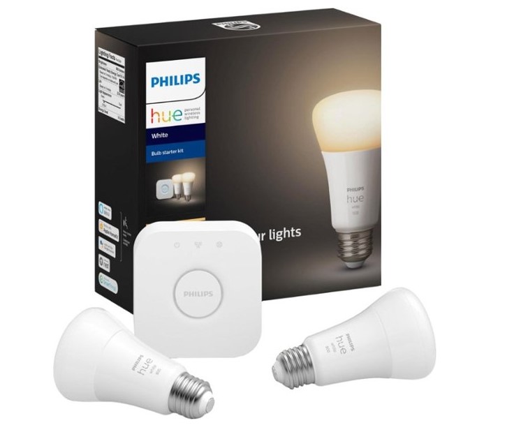 Philips - Hue Bluetooth White A19 60W LED Bulbs 2 Pack Starter Kit - White $69.99@BestBuy