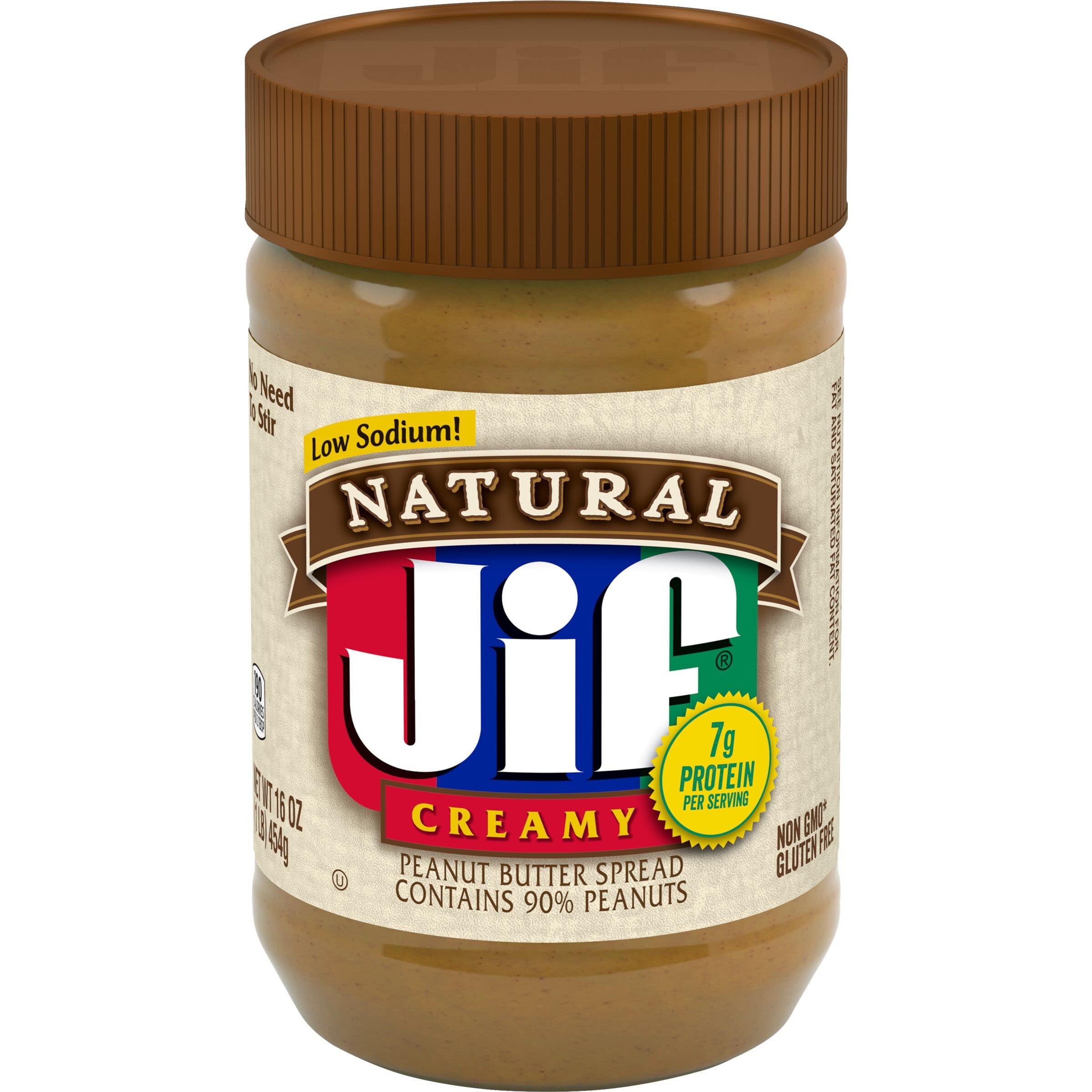 Jif Natural Creamy Peanut Butter Spread, 16 Ounces (Pack of 12), Contains 90% Peanuts $14.35
