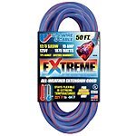 [DEAD] Amazon: US Wire 99050 12/3 50-Foot SJEOW TPE Cold Weather Extension Cord Blue with Lighted Plug $11.50 74% off