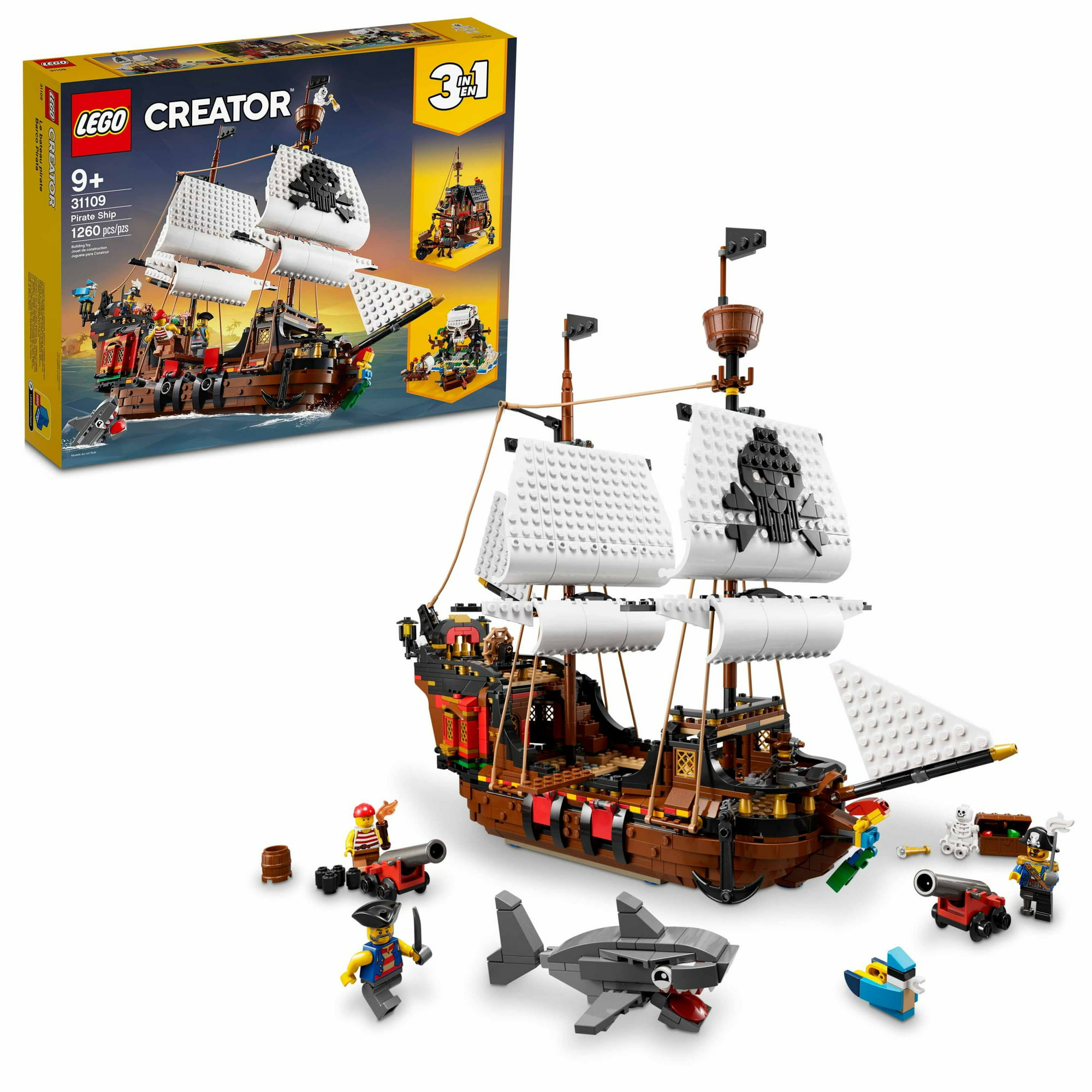 LEGO Creator 3in1 Pirate Ship 31109 Building Toy Set for Kids, Boys, and Girls Ages 9+ (1,264 Pieces) - $99