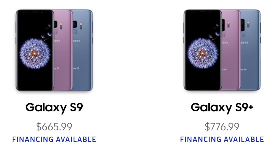 Unlocked Samsung Galaxy S9 $665.99 or S9+ $776.99 With EPP or Unidays or Edu discount at Samsung.com or Shop Samsung App