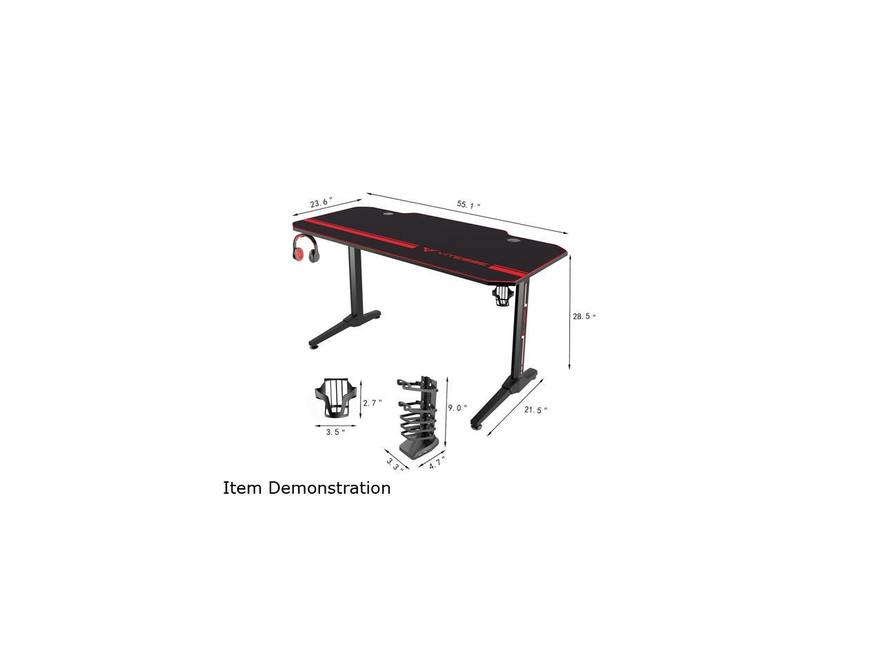 Vitesse 55 T Shaped Computer Gaming Desk With Free Large Mouse Pad 10 Gift Card