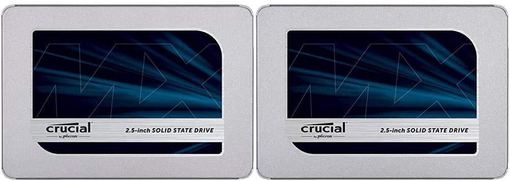 2 pack: One 1TB Crucial MX500 and One 500GB 2.5" 3D NAND SATA III Internal Solid State Drive $157.96
