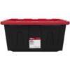 Hyper Tough Large Storage Bin, 27 Gallon Plastic Storage Container with Snap-On Lid, Black and Red, Industrial $8.86