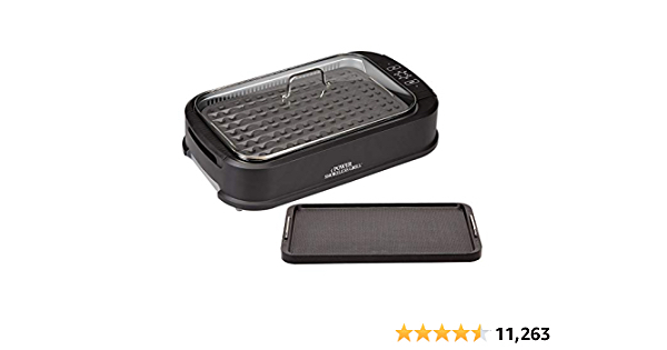 Amazon Treasure Truck - Power XL Smokeless Electric Indoor Removable Grill and Griddle Plates, Nonstick Cooking Surfaces, Glass Lid, 1500 Watt, 21X 15.4X 8.1, black - $79.99