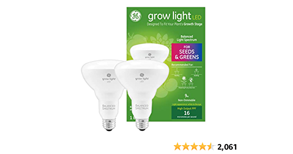 Amazon Treasure Truck - GE Lighting Grow LED Light Bulb for Plants, for Seeds and Greens, Balanced Light Spectrum, Indoor Floodlight Bulb (2 Pack) (93130543) - $13.97