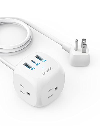 Limited-time deal: Anker 20W USB C Power Strip, 321 Power Strip with 3 Outlets and USB C Charging for iPhone 14/13 Series, 5 ft Extension Cord, Power Delivery,for Dorm Ro - $14.99